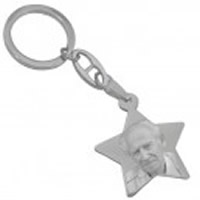 Llavero de acero grabado con foto, forma estrella (LL-007)